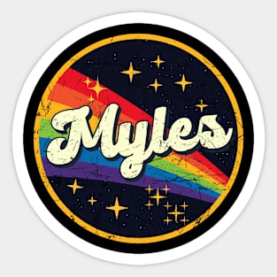 Myles // Rainbow In Space Vintage Grunge-Style Sticker